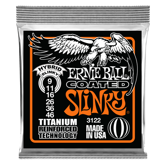 Ernie Ball Coated Titanium RPS Hybrid Slinky 09-46 Electric Guitar Strings 3122