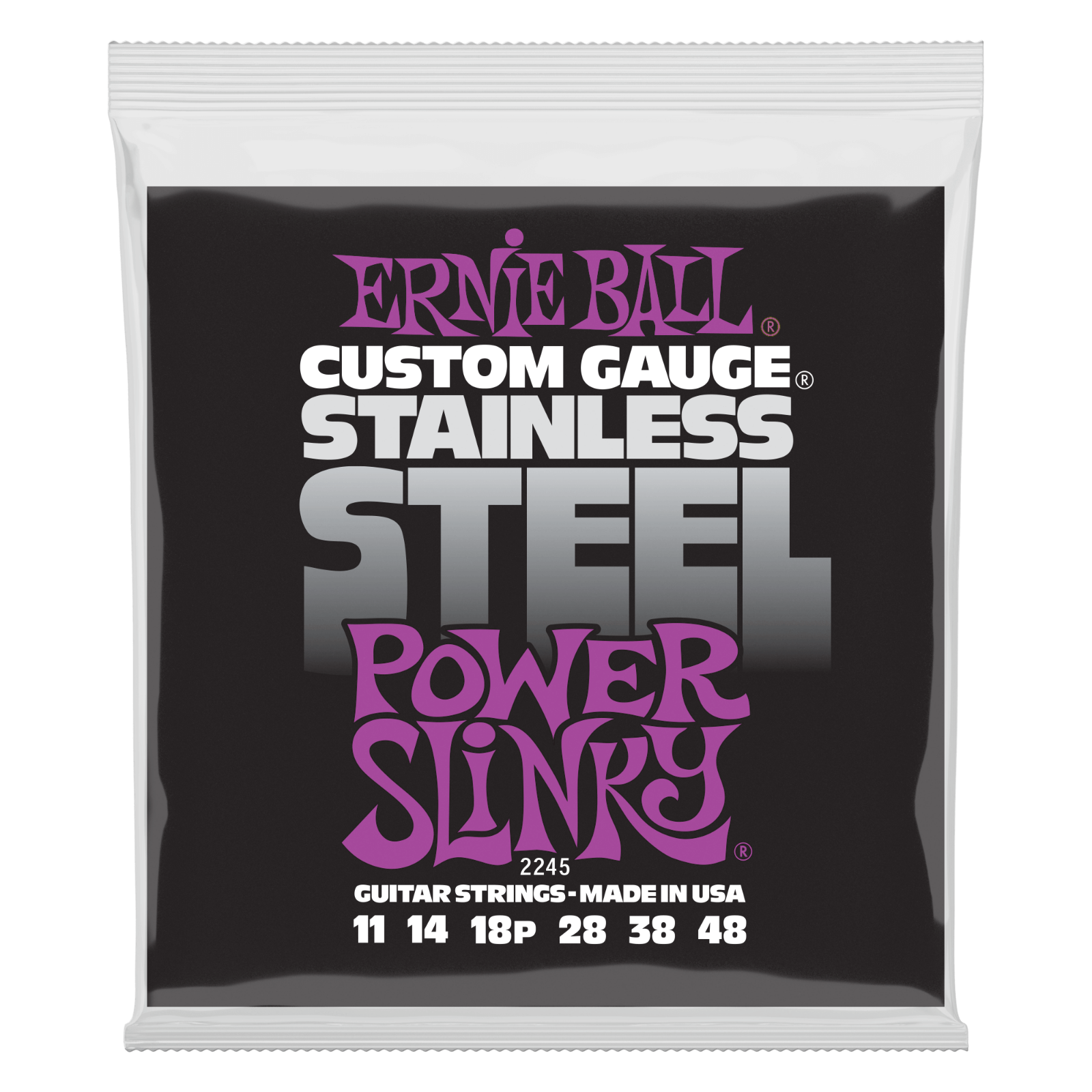 Ernie Ball Stainless Steel Power Slinky 11-48 Electric Guitar Strings 2245