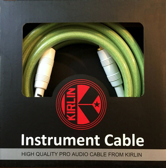 Kirlin 20ft Gel Series Pro Audio Green Guitar Lead - Str jack to jack