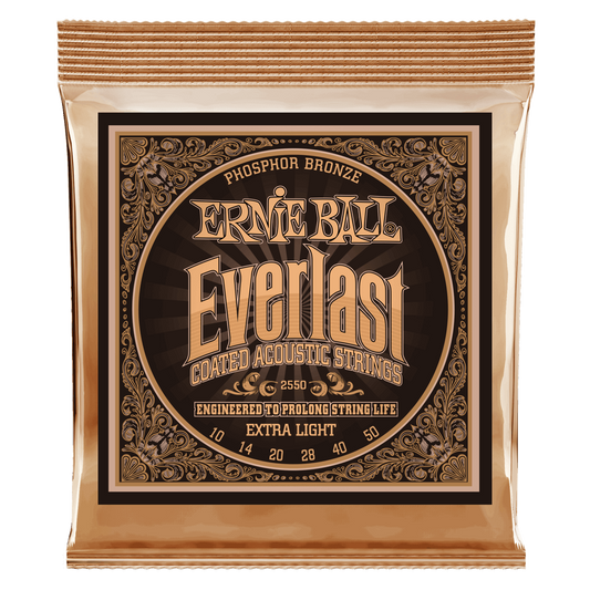 Ernie Ball Everlast COATED Phosphor Bronze Ex-Light 10-50 Acoustic Strings 2550