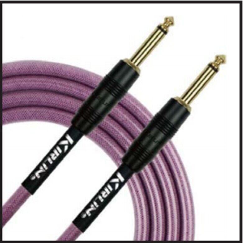 Kirlin 10ft Gel Series Pro Audio Purple Guitar Lead - straight jack-jack