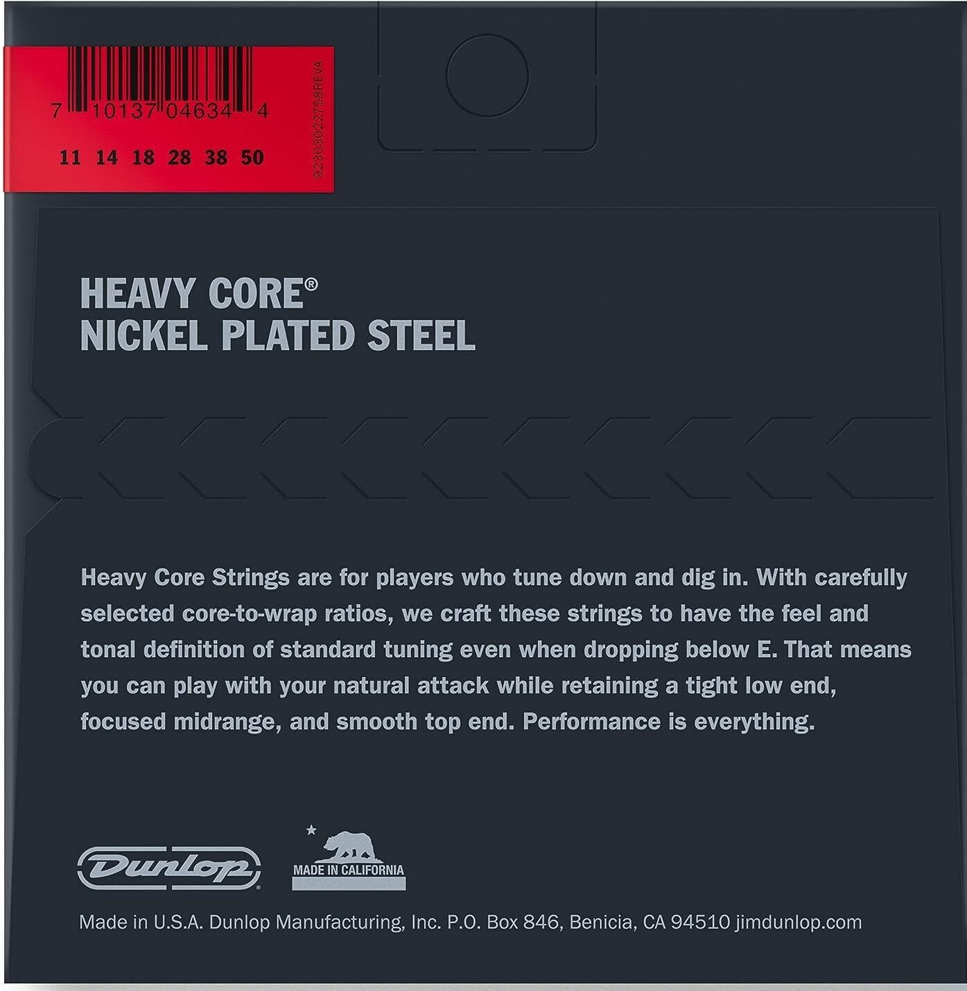 Dunlop Heavy Core Nickel Wound 11-50 Heavier Electric Guitar Strings DHCN1150