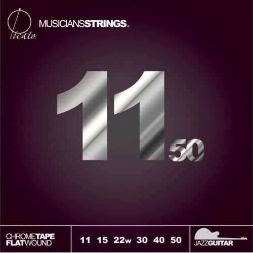 Picato Chrome Tape FLATWOUND JAZZ 11-50 Ex-Light Electric Guitar Strings 97915