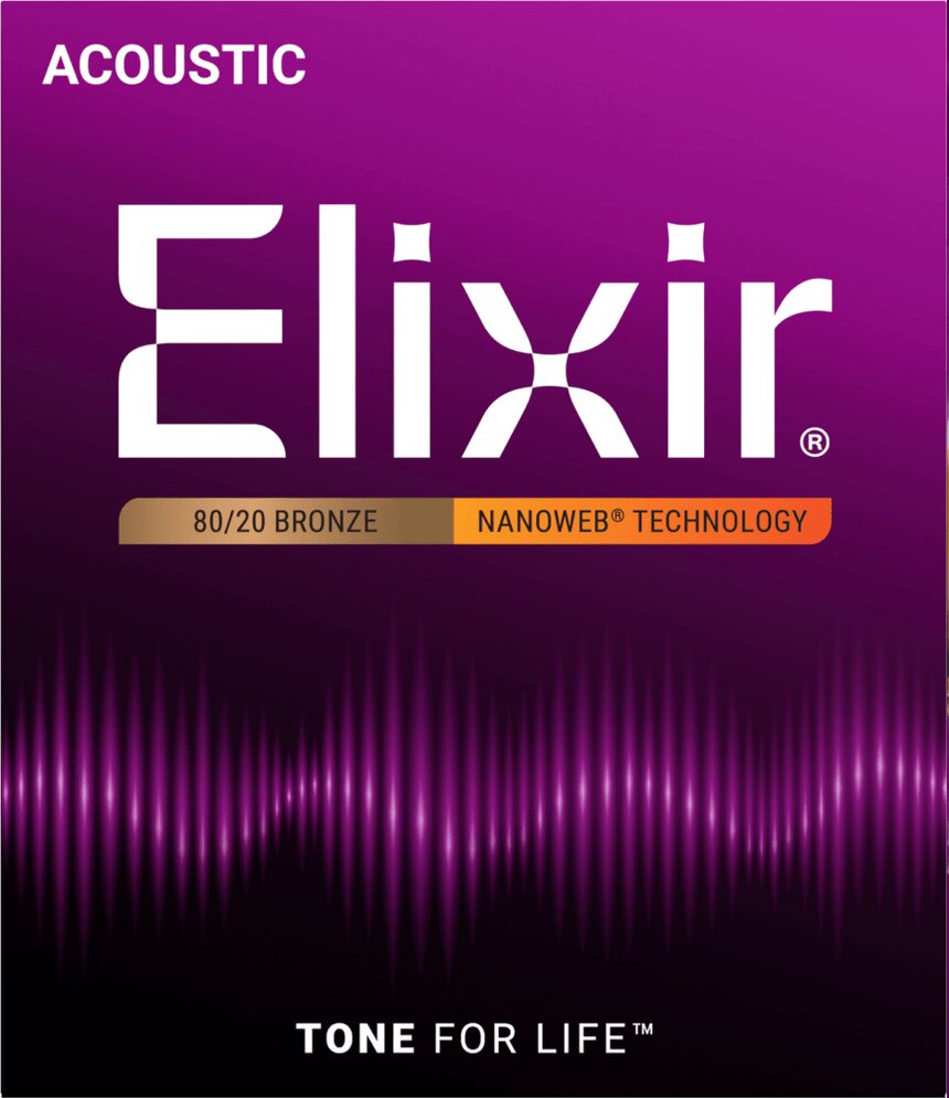 Elixir Nanoweb Coated 13-56 Medium 80/20 Bronze Acoustic Strings 11102