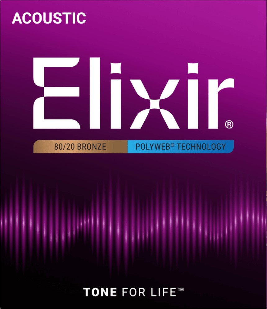 Elixir Polyweb Coated 12-53 Light 80/20 Bronze Acoustic Strings 11050